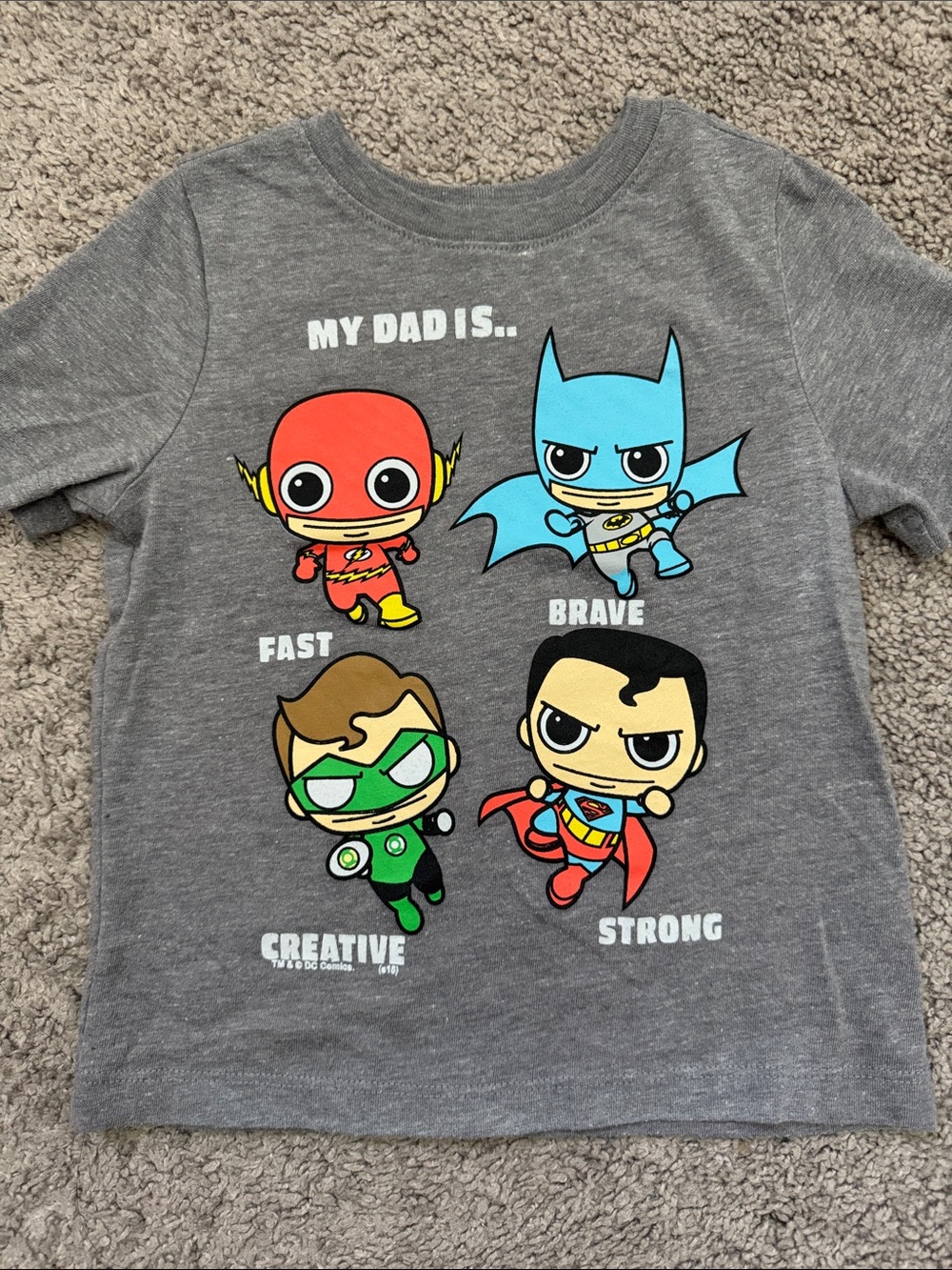 Old Navy DC Comics Collectabilitees Baby Fathers Day T-Shirt My Dad Is Superhero